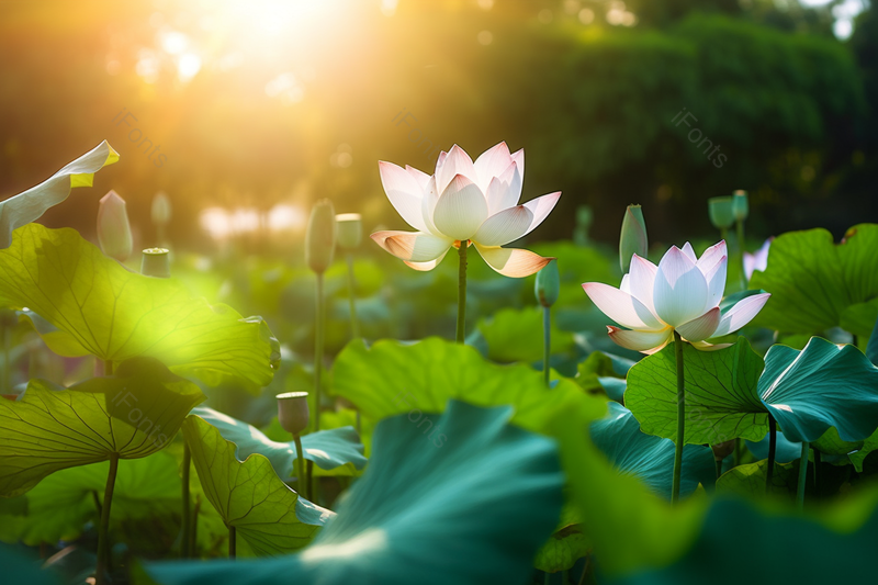 处暑立夏荷花池里荷叶绿色壁纸,高清,摄影图,摄影图片,图片大全,摄影图免费下载